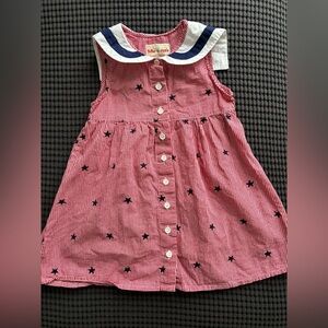 Vintage Americana Girls Dress Sz 4 Red Blue Sailor Style Toffee Apple